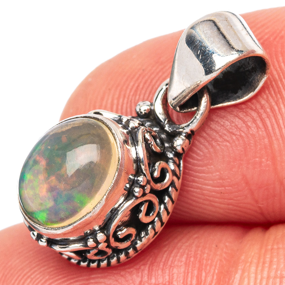 Rare Ethiopian Opal Pendant 7/8" (925 Sterling Silver) P42879