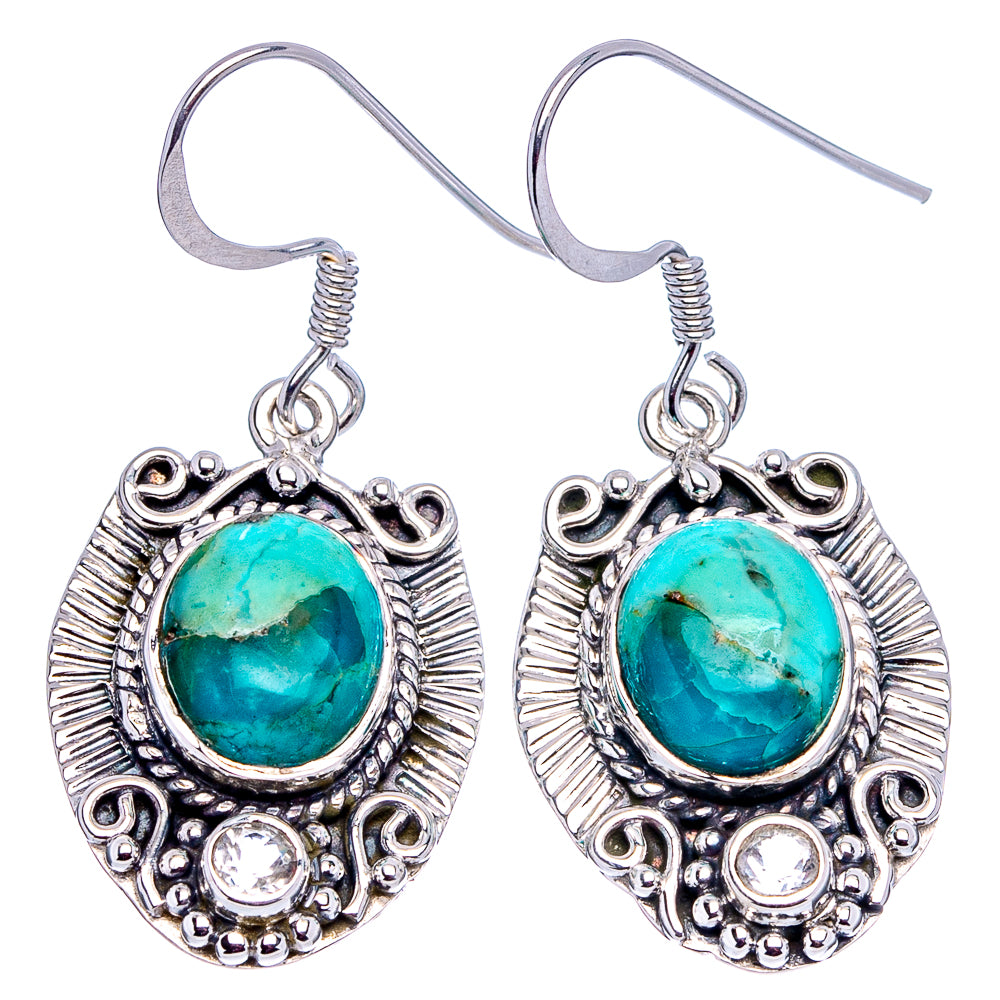 Premium Turquoise Earrings 1 1/2" (.925 Sterling Silver)
