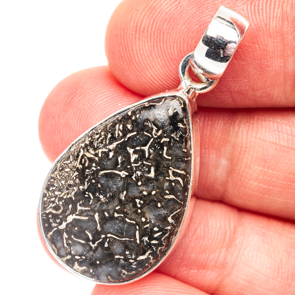Rare Dinosaur Bone Pendant 1 1/2" (.925 Sterling Silver)