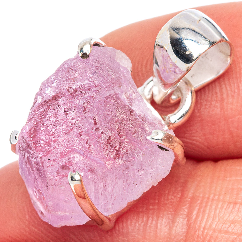 Raw Kunzite Pendant 1" (925 Sterling Silver) P41665