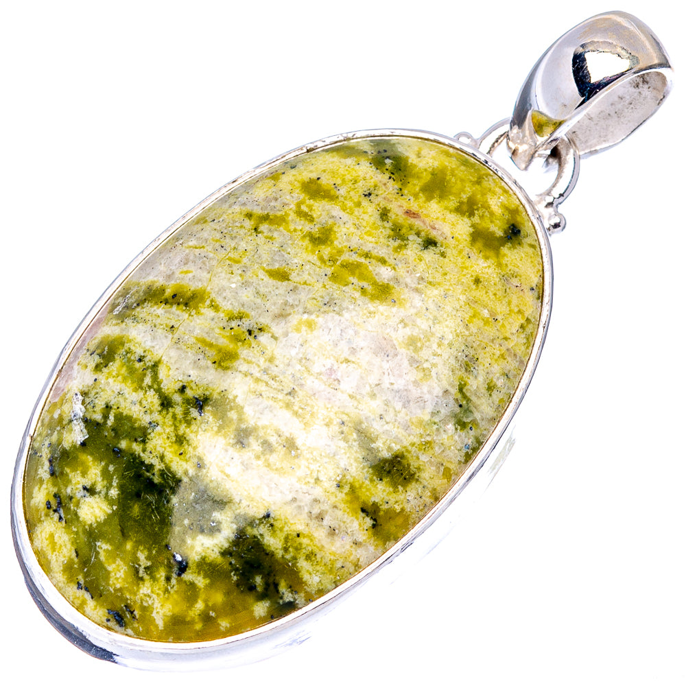 Lizardite Pendant 1 3/4" (.925 Sterling Silver)
