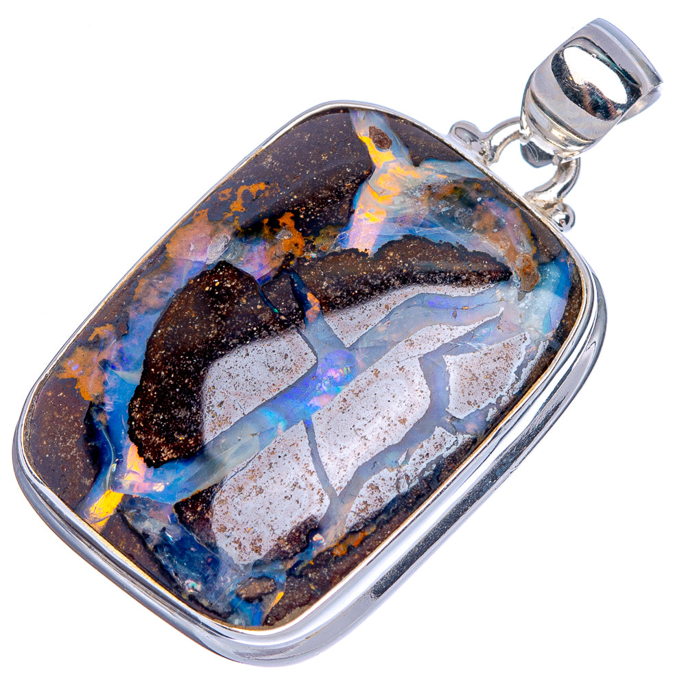 Rare Boulder Opal Pendant 1 1/2" (925 Sterling Silver) P40388
