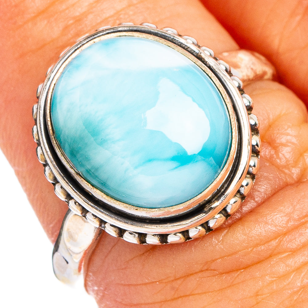 Rare Larimar Ring Size 7.25 (.925 Sterling Silver)