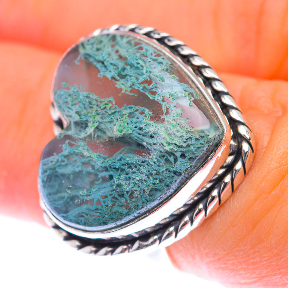 Green Moss Agate Ring Size 6.75 (925 Sterling Silver) RING139878