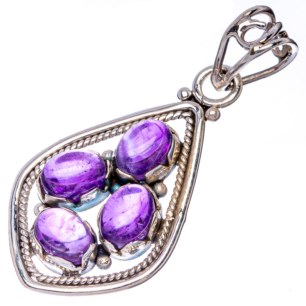 Amethyst Pendant 1 5/8" (925 Sterling Silver) P41001