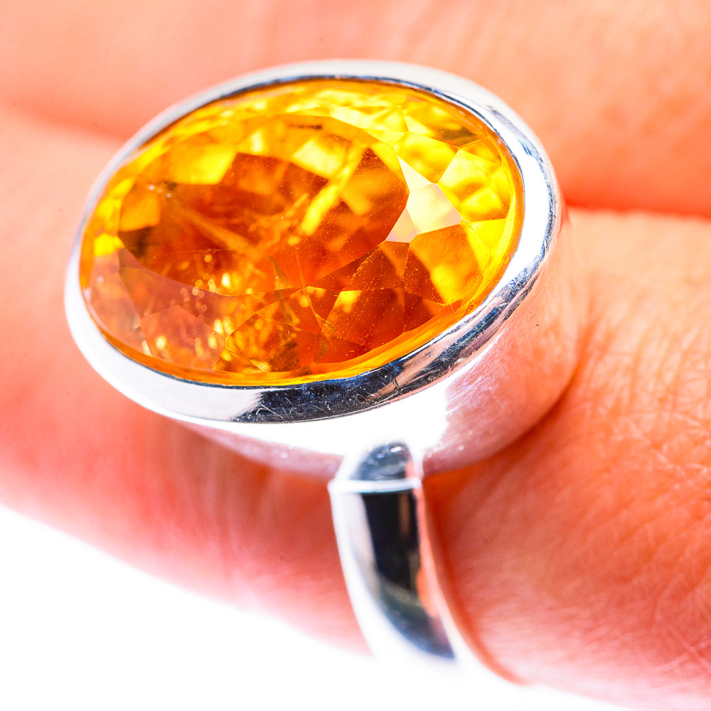 Faceted Citrine Ring Size 8 (925 Sterling Silver) RING140089