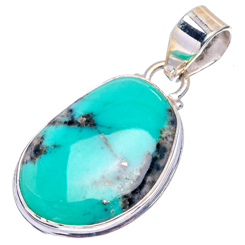 Campitos Turquoise Pendant 1 3/8" (.925 Sterling Silver)