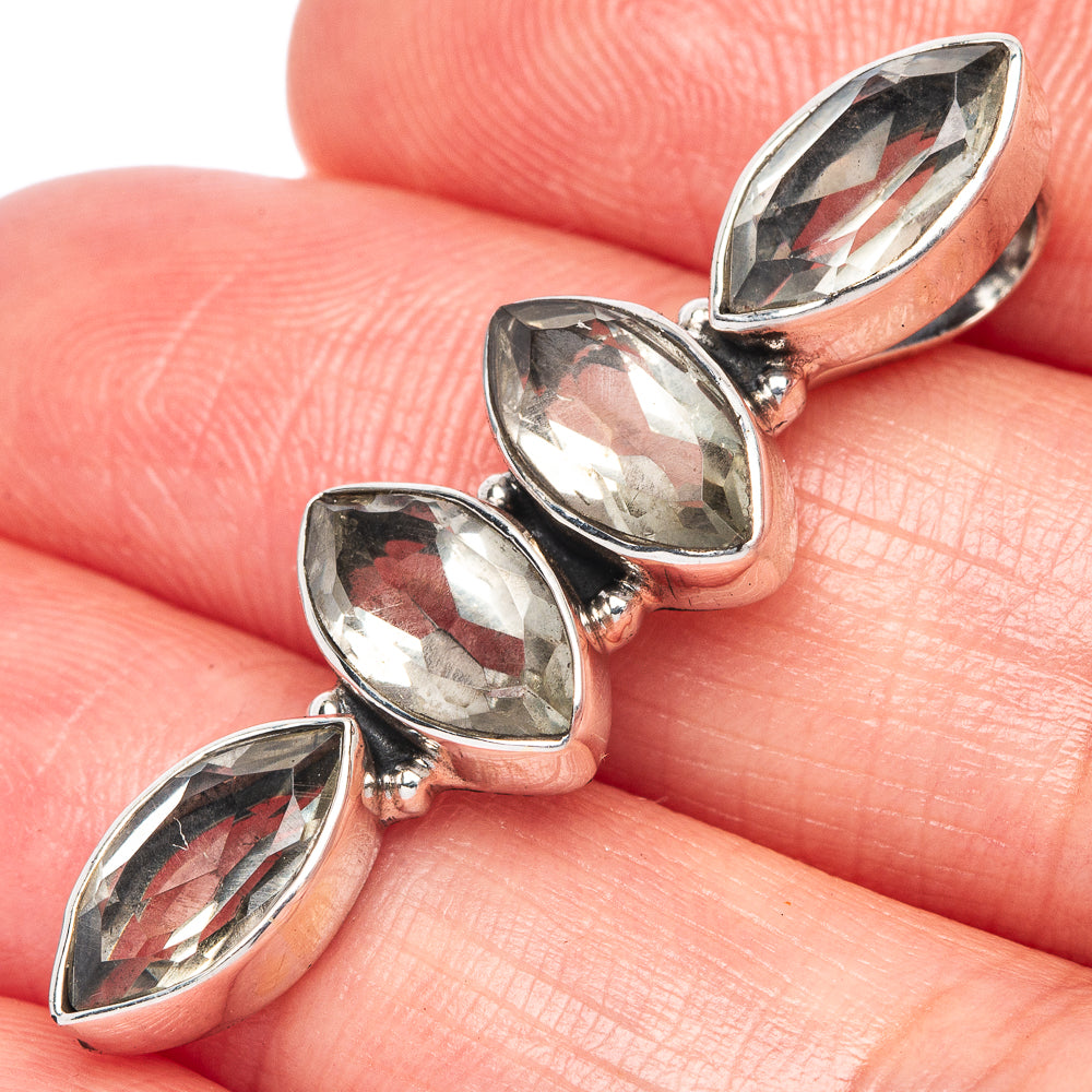 Green Amethyst Dainty Pendant 1 3/8" (925 Sterling Silver) P43578