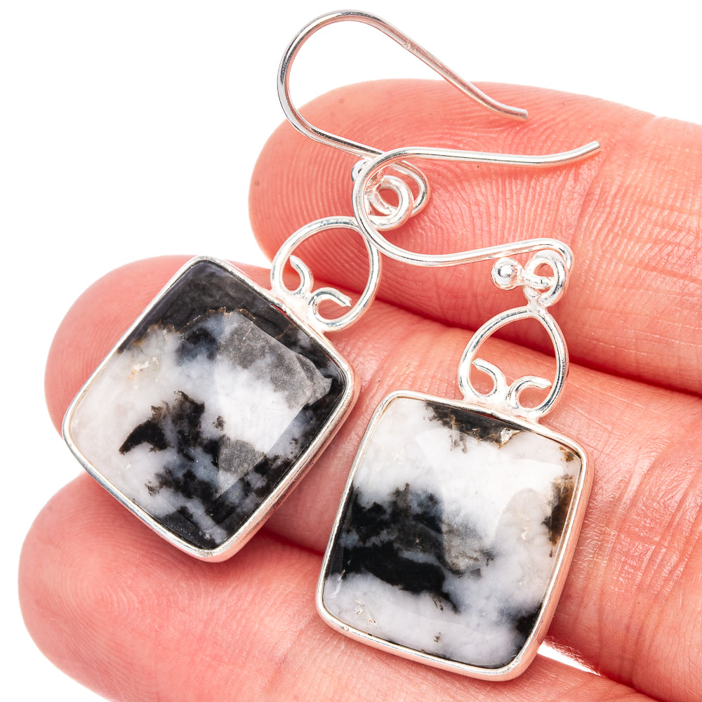 Pinolith Jasper Earrings 1 3/8" (925 Sterling Silver) E1254