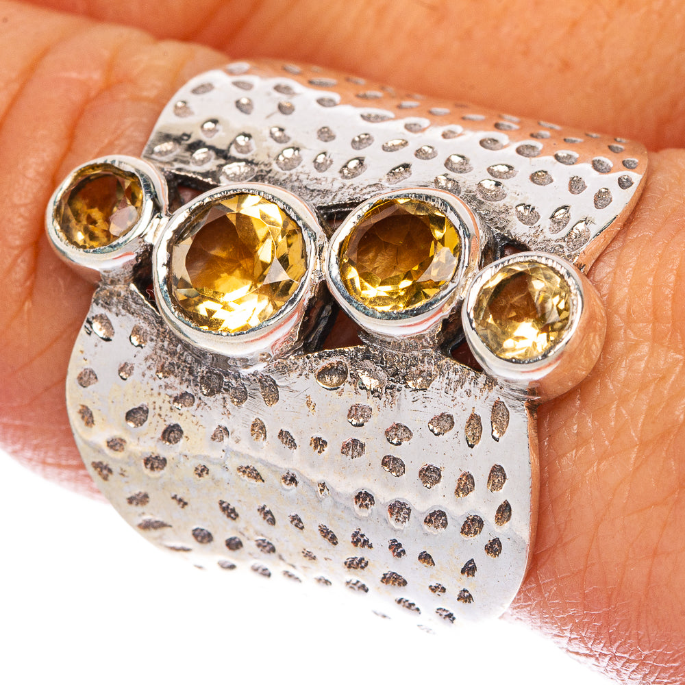 Faceted Citrine Ring Size 9.75 (925 Sterling Silver) R1061