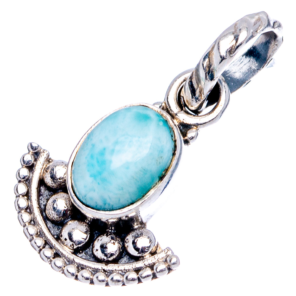 Larimar Dainty Pendant 7/8" (.925 Sterling Silver)
