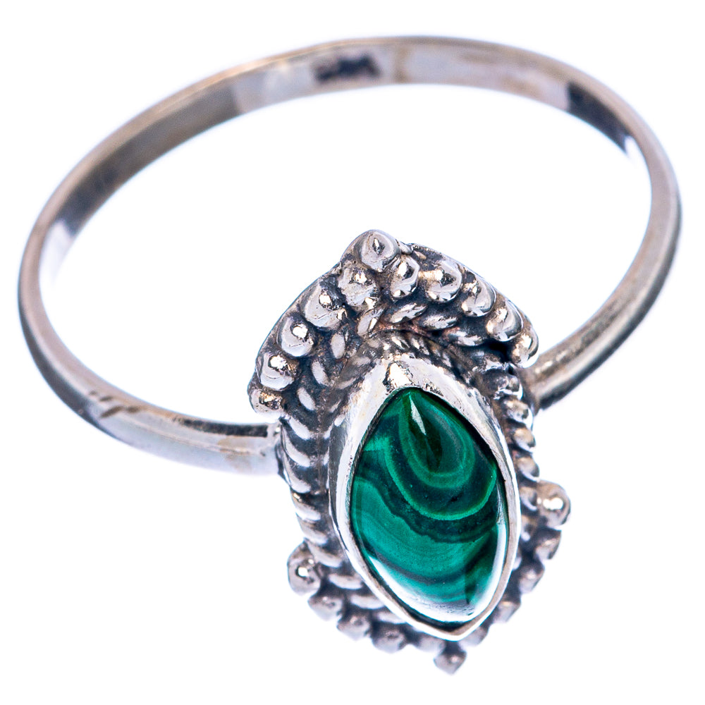 Malachite Dainty Ring Size 9 (925 Sterling Silver) R145497