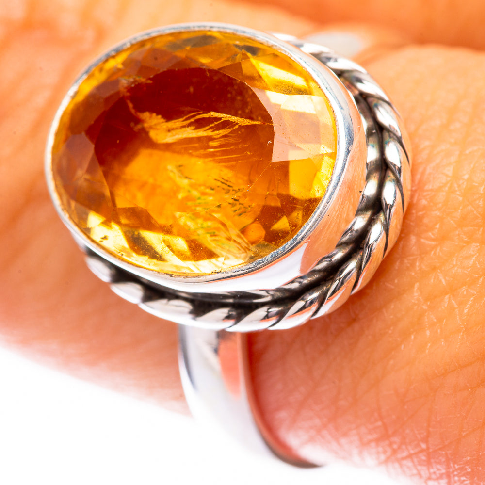 Faceted Citrine Ring Size 9 (925 Sterling Silver) R140543