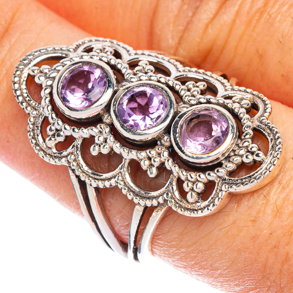 Faceted Amethyst Ring Size 7.75 (925 Sterling Silver) R147113