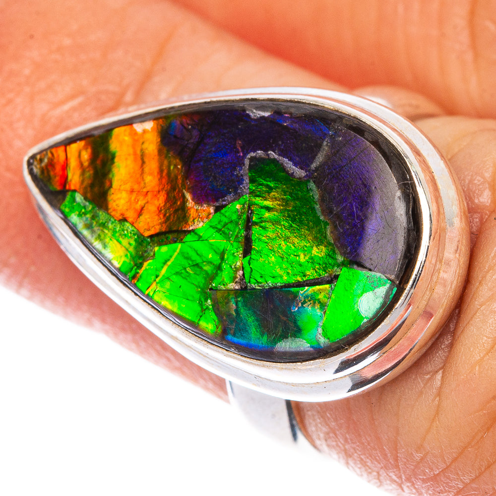 Rare Canadian Ammolite Ring Size 5 (925 Sterling Silver) R1510