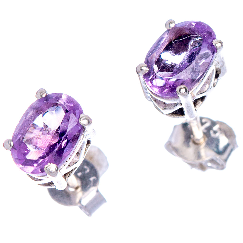 Faceted Amethyst EarDainty Rings 1/4" (925 Sterling Silver) E433531