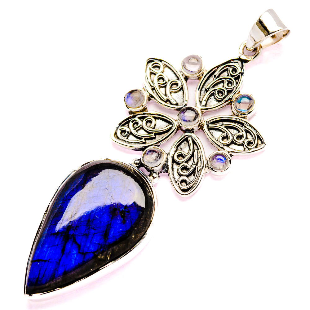Signature Labradorite, Rainbow Moonstone Pendant 2 5/8" (925 Sterling Silver) PD37843