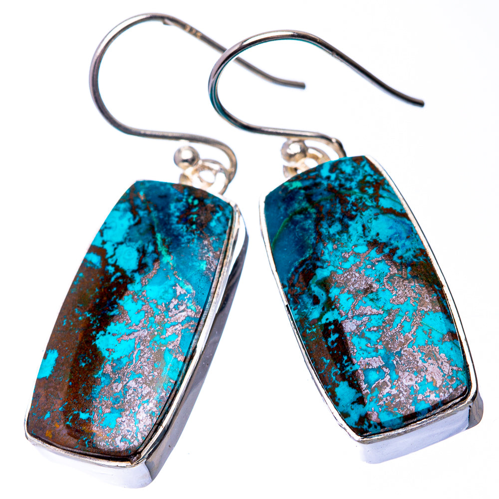 Shattuckite Earrings 1 3/8" (925 Sterling Silver) E432312