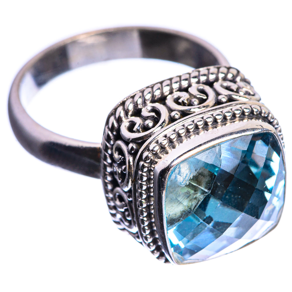 Blue Topaz 925 Sterling Silver Ring Size 6