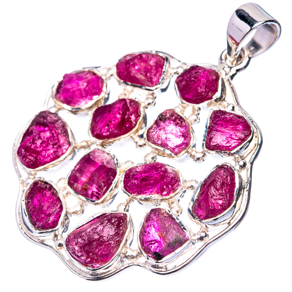 Signature Raw Pink Tourmaline Pendant 2" (925 Sterling Silver) P38727