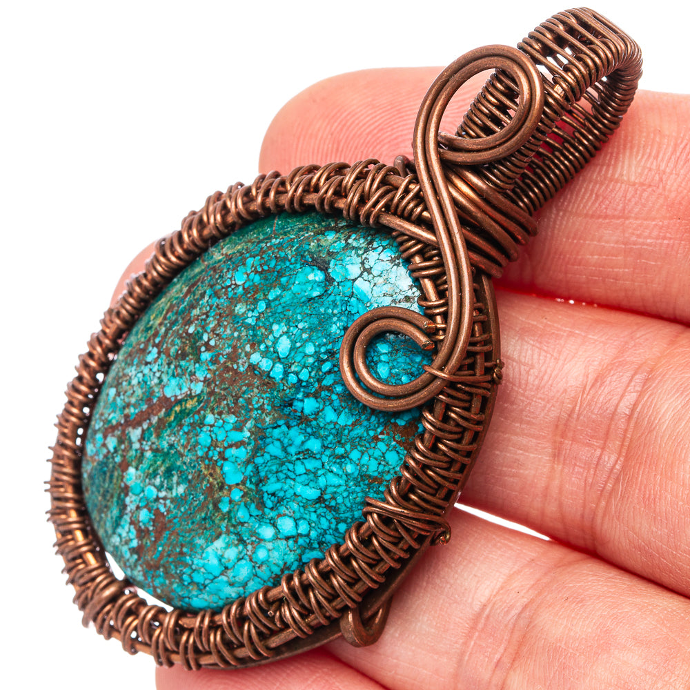 Turquoise Pendant 2 3/8" (Oxidized Copper)