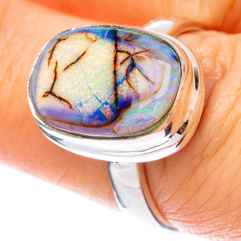 Rare Sterling Opal Ring Size 7.25 (925 Sterling Silver) R2240