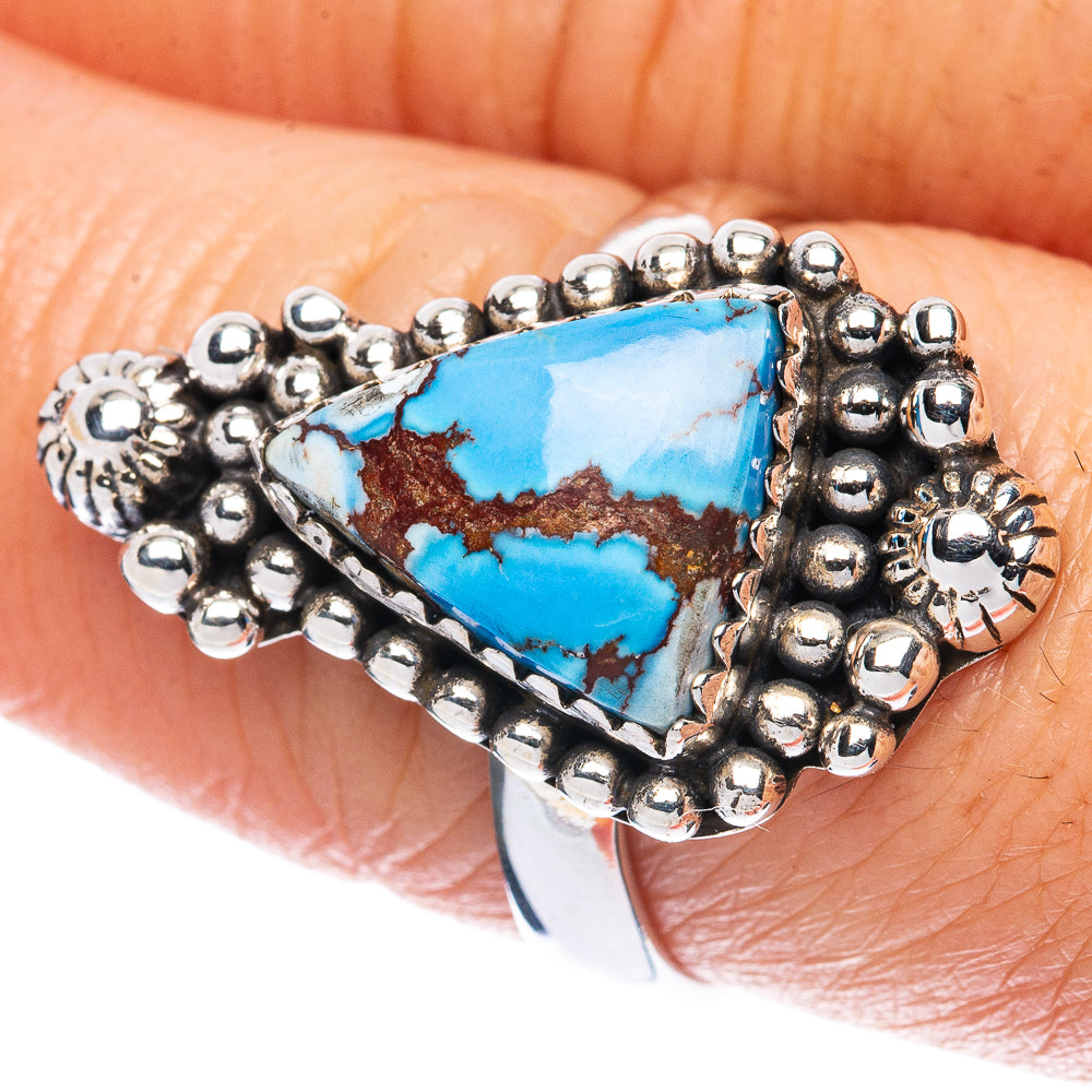 Rare Golden Hills Turquoise Ring Size 8 (925 Sterling Silver) R2872