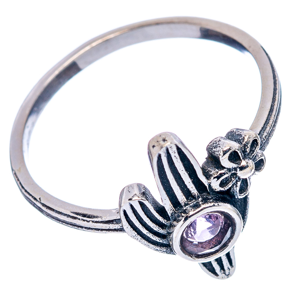 Amethyst Cactus Dainty Ring Size 7.75 (.925 Sterling Silver)