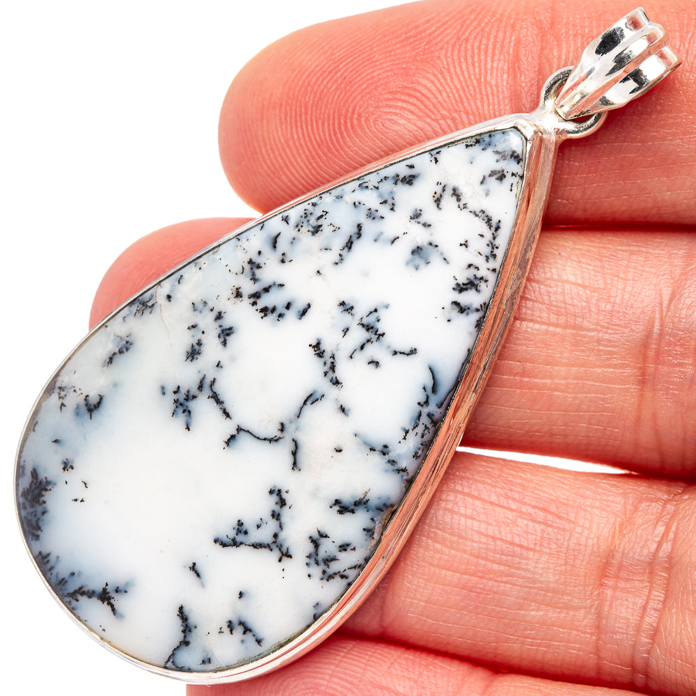Dendritic Agate Pendant 2 1/4" (.925 Sterling Silver)