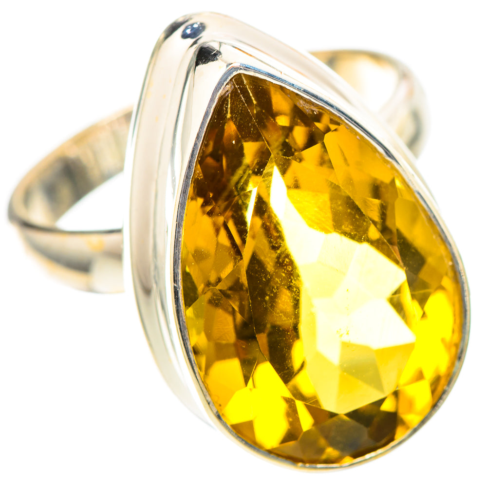 Large Faceted Citrine 925 Sterling Silver Ring Size 10 (925 Sterling Silver) RING139630