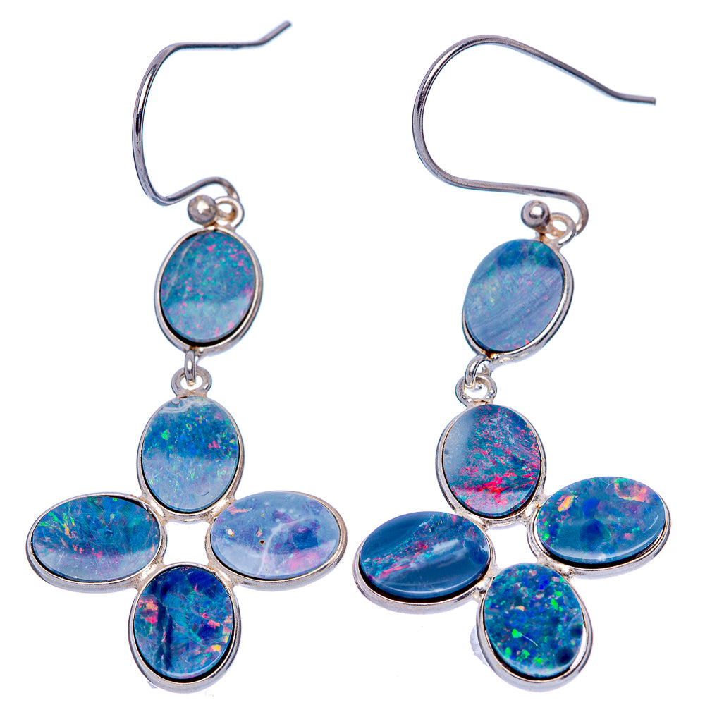 Rare Triplet Opal Earrings 2" (925 Sterling Silver) E433336