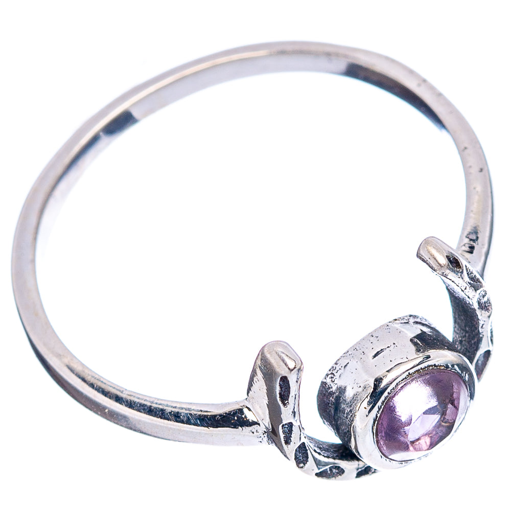 Amethyst Horseshoe Dainty Ring Size 6.5 (.925 Sterling Silver)