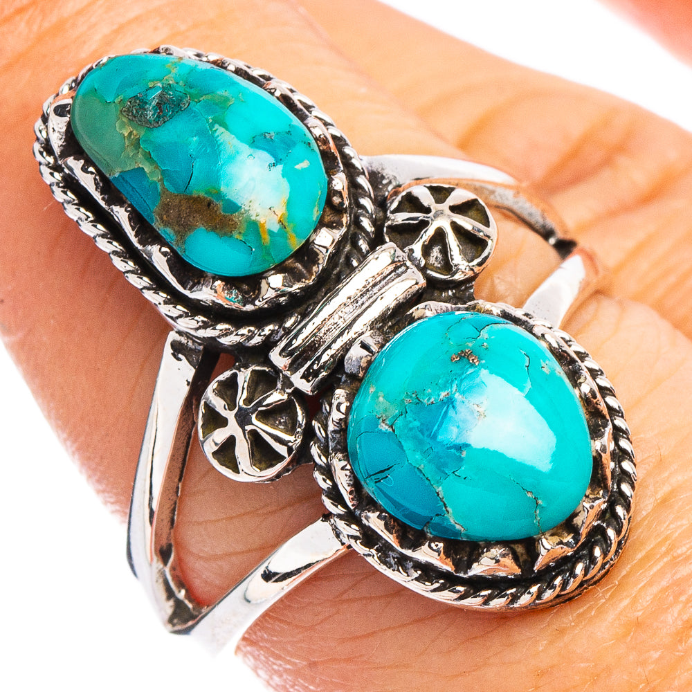Arizona Turquoise Native Style Ring Size 7.75 (.925 Sterling Silver)