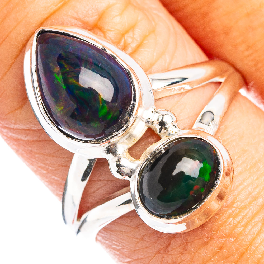 Premium Black Opal Ring Size 8.75 (.925 Sterling Silver)