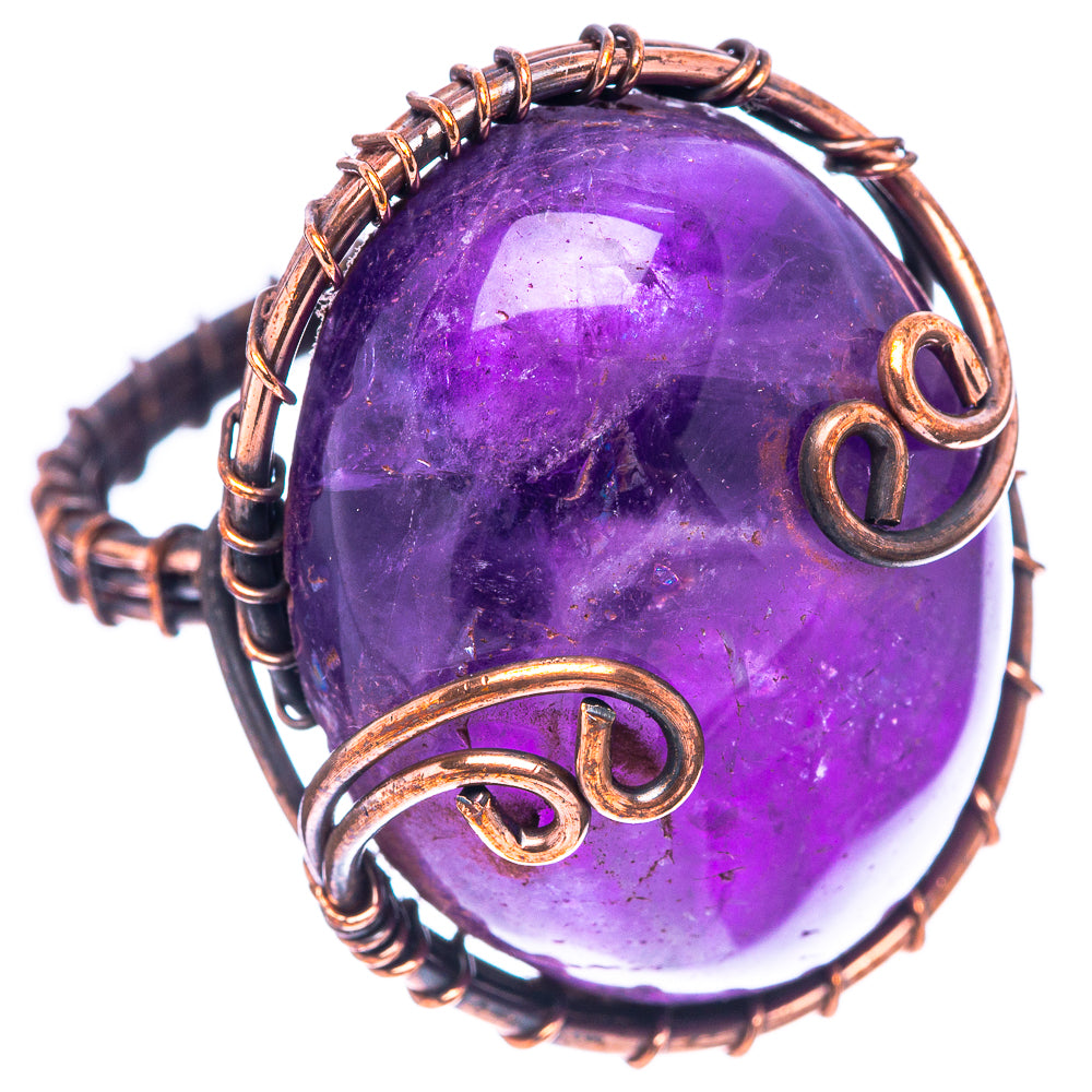 Amethyst Ring Size 7.75 (Oxidized Copper)