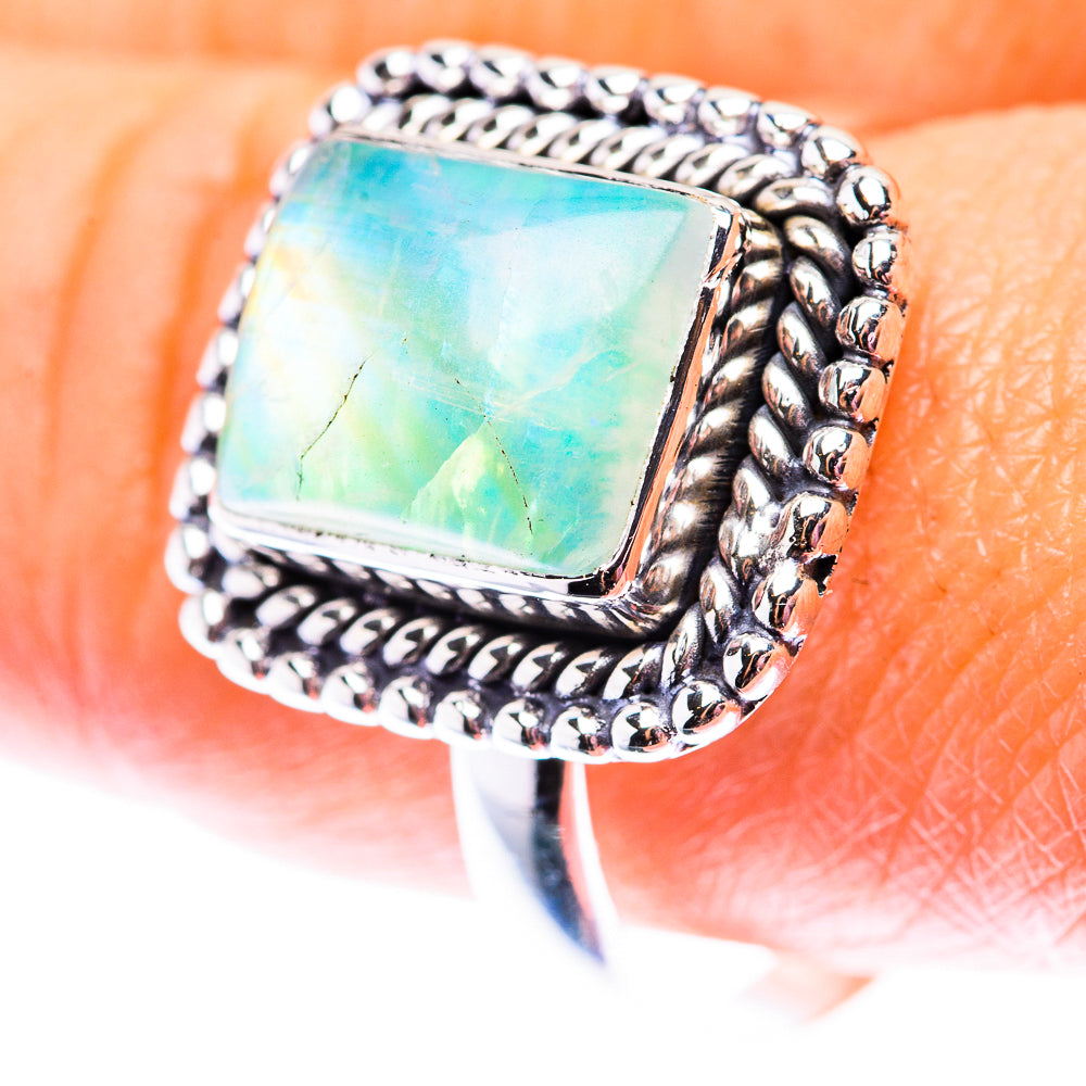 Green Moonstone Ring Size 10.5 (925 Sterling Silver) RING140151
