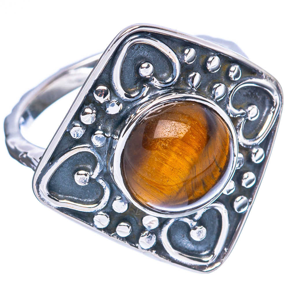 Asc Premium Tiger Eye Ring Size 7 (925 Sterling Silver) R3454