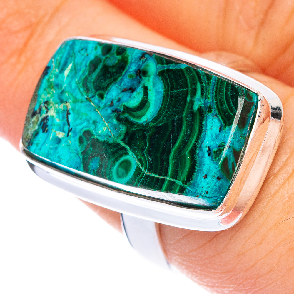 Malachite In Chrysocolla Ring Size 7 (925 Sterling Silver) R144408