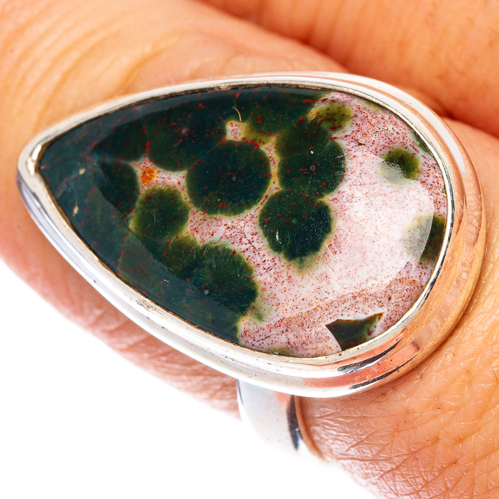 Ocean Jasper Ring Size 8 (925 Sterling Silver) R1507