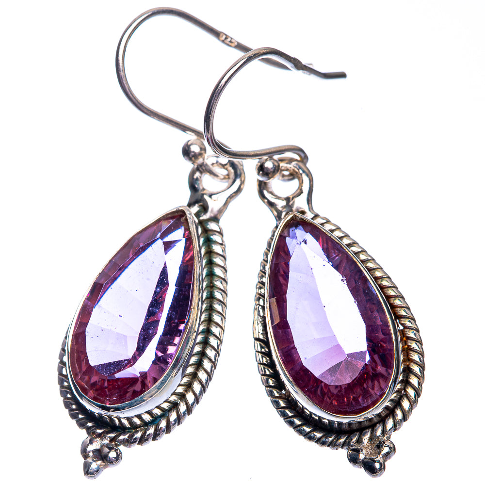 Faceted Color Change Alexandrite (Lab.) Earrings 1 1/2" (925 Sterling Silver) E432468