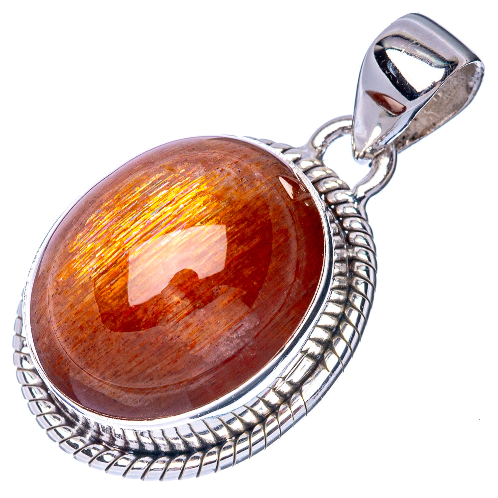 Sunstone Pendant 1 1/4" (925 Sterling Silver) P40915