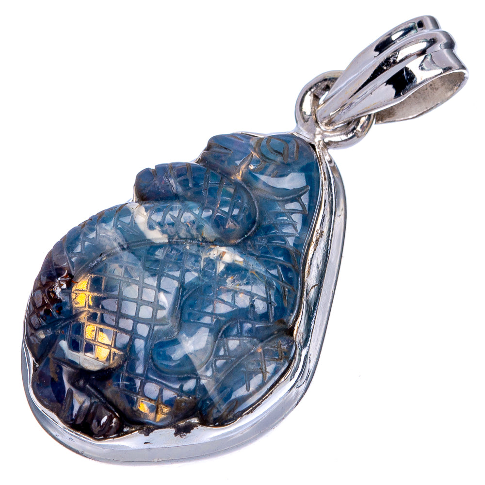 Boulder Opal Lizard Pendant 1 1/2" (925 Sterling Silver) P40203