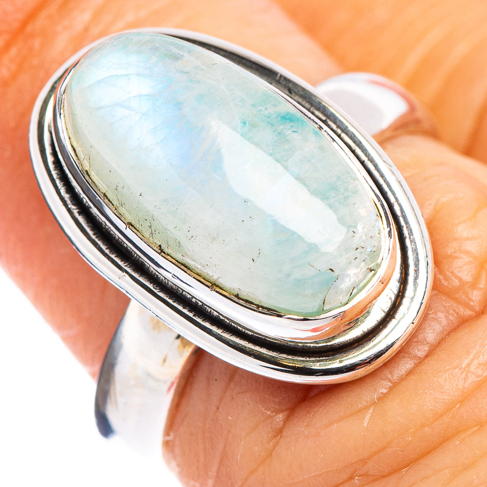 Green Moonstone Ring Size 6 (.925 Sterling Silver)