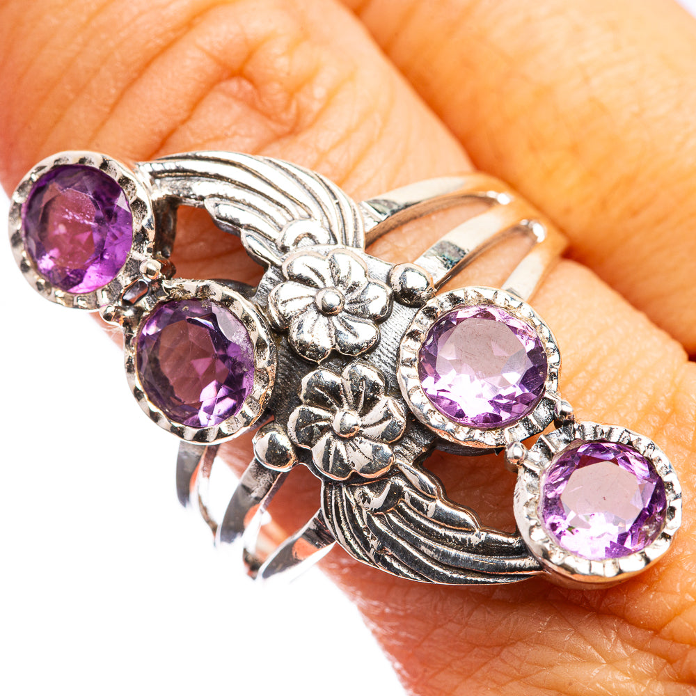 Faceted Amethyst Ring Size 10.5 (925 Sterling Silver) R143146