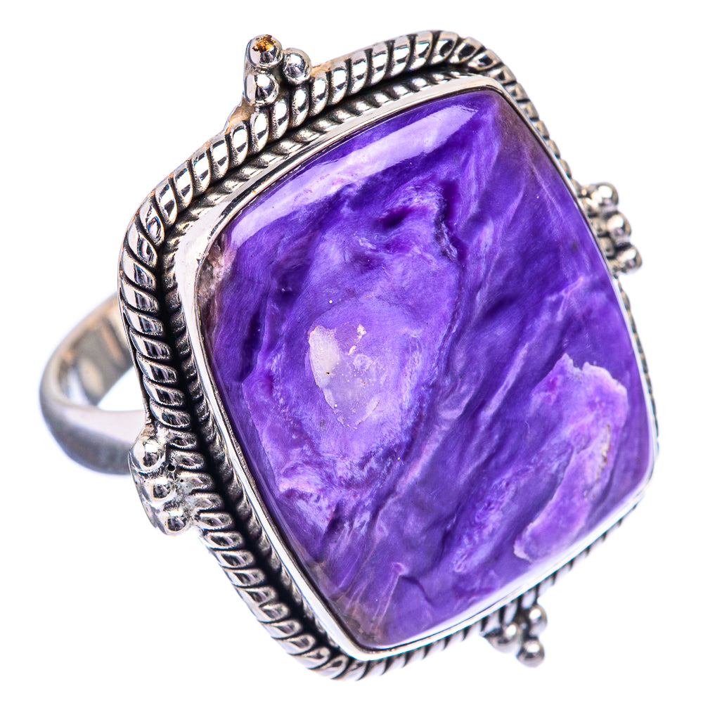 Large Charoite Ring Size 12.75 (925 Sterling Silver) R142728