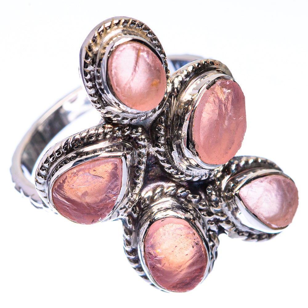 Premium Raw Rose Quartz Ring Size 7 (925 Sterling Silver) R141886