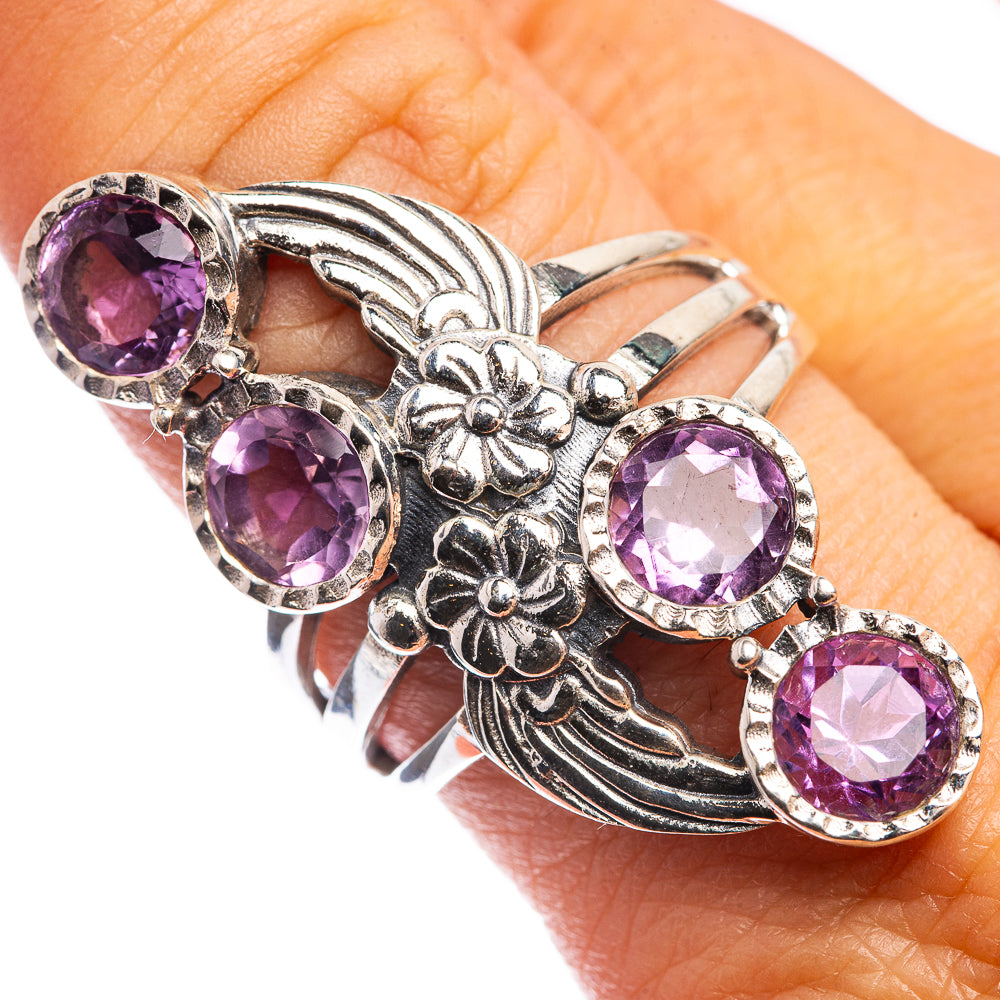 Faceted Amethyst Ring Size 8.5 (925 Sterling Silver) RING143267