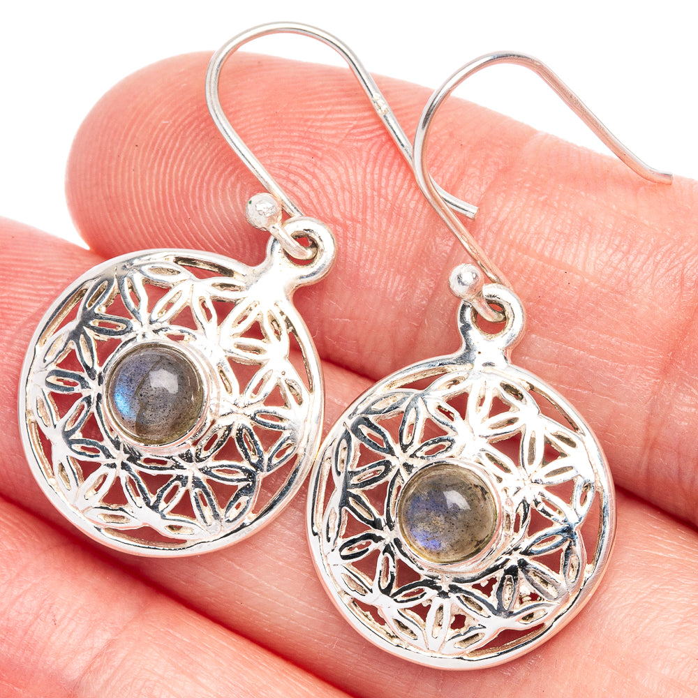 Labradorite Earrings 1 3/8" (925 Sterling Silver) E433215