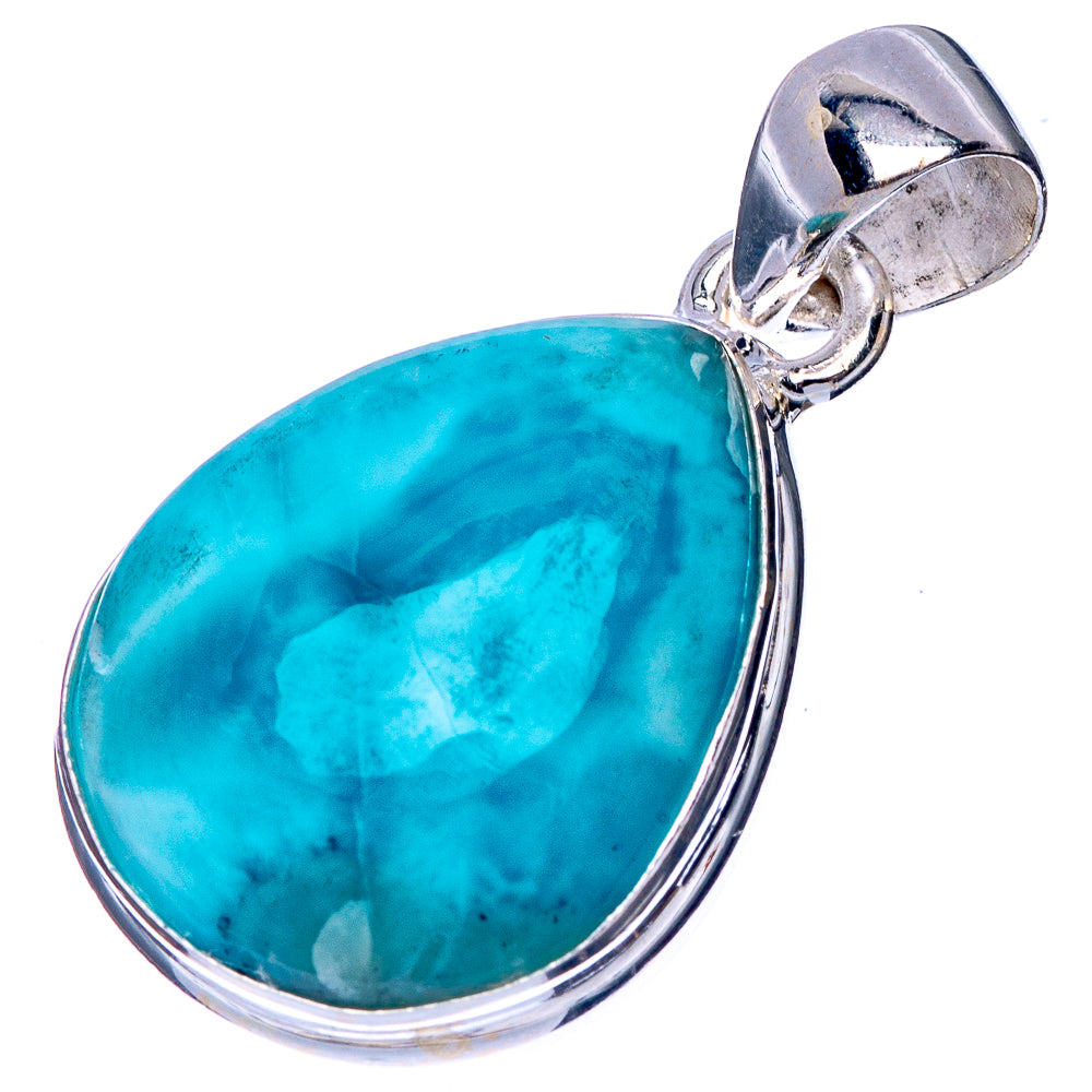 Larimar Pendant 1 1/4" (925 Sterling Silver) P41064