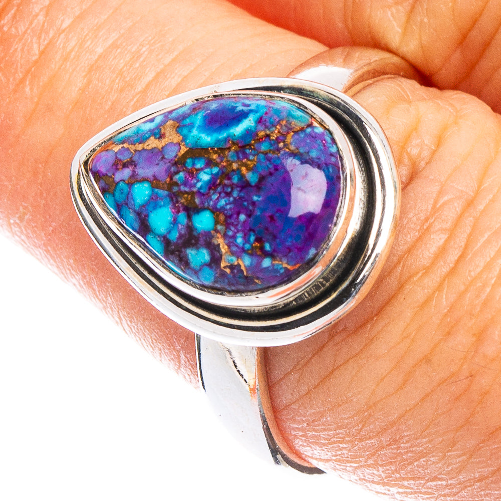 Purple Copper Composite Turquoise Ring Size 8.75 (925 Sterling Silver) R6690